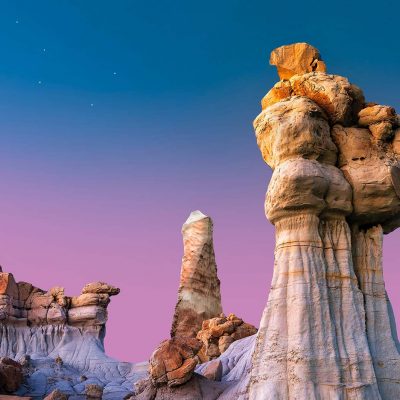 dusk in the badlands of Northern New Mexico